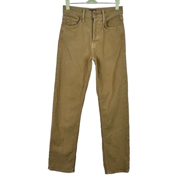 Mother The Tomcat Straight Leg Jeans Women’s 24 Lark Tan Khaki High Rise Button - Picture 1 of 15